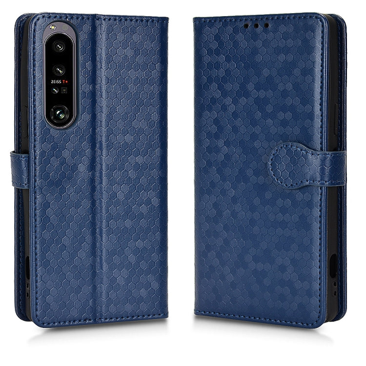 For Sony Xperia 1 IV Honeycomb Dot Texture Leather Phone Case