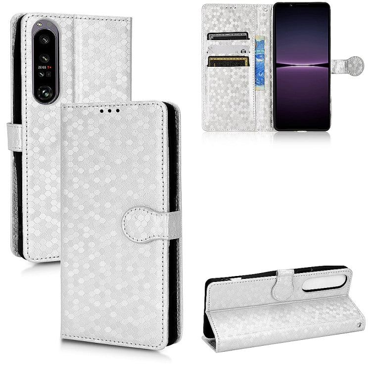 For Sony Xperia 1 IV Honeycomb Dot Texture Leather Phone Case