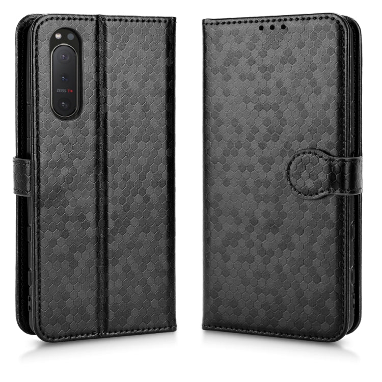 For Sony Xperia 5 II Honeycomb Dot Texture Leather Phone Case