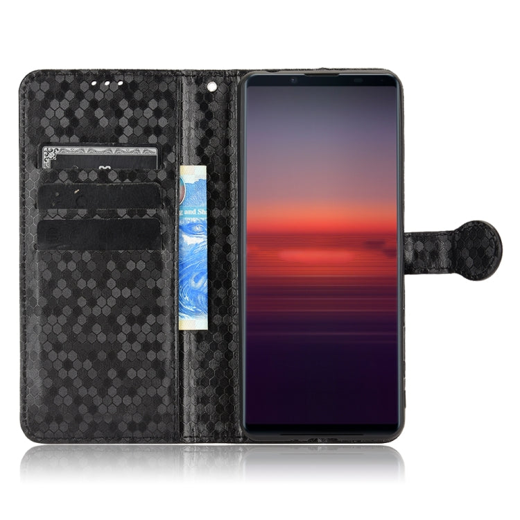 For Sony Xperia 5 II Honeycomb Dot Texture Leather Phone Case
