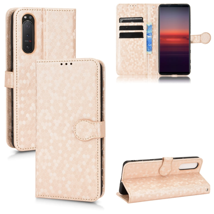 For Sony Xperia 5 II Honeycomb Dot Texture Leather Phone Case