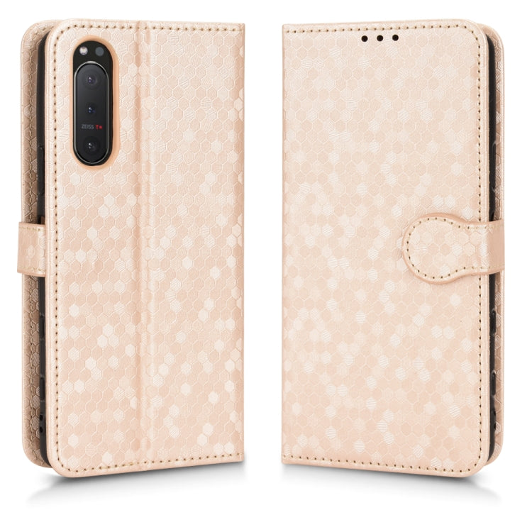 For Sony Xperia 5 II Honeycomb Dot Texture Leather Phone Case