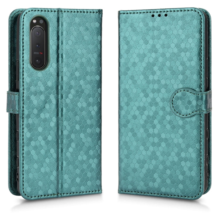 For Sony Xperia 5 II Honeycomb Dot Texture Leather Phone Case