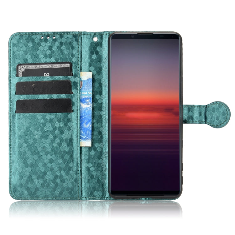 For Sony Xperia 5 II Honeycomb Dot Texture Leather Phone Case