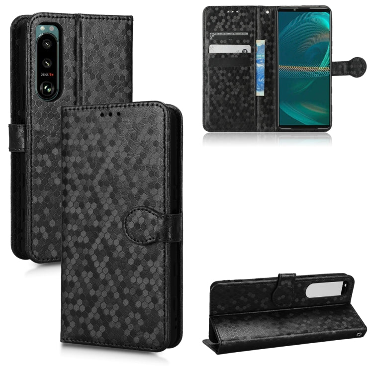For Sony Xperia 5 III Honeycomb Dot Texture Leather Phone Case