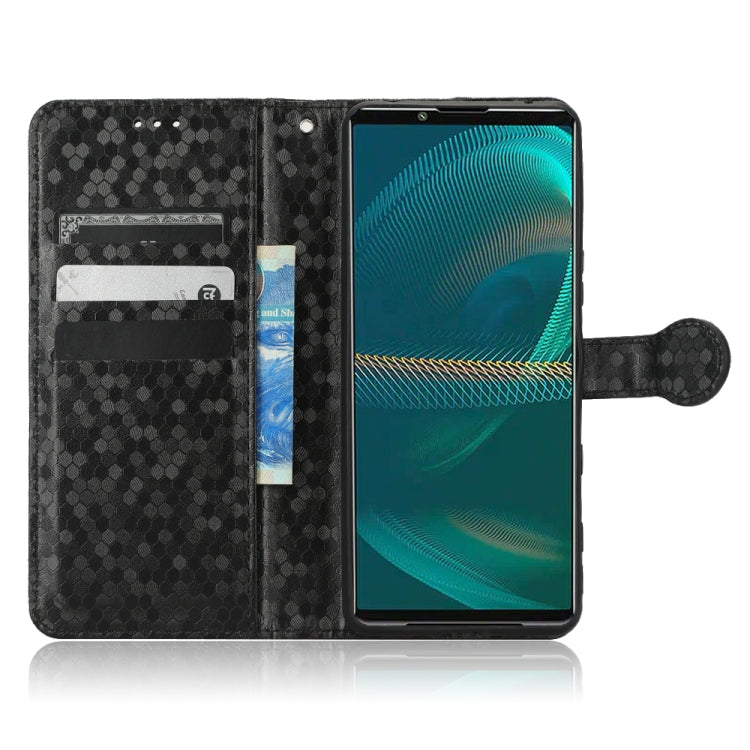 For Sony Xperia 5 III Honeycomb Dot Texture Leather Phone Case