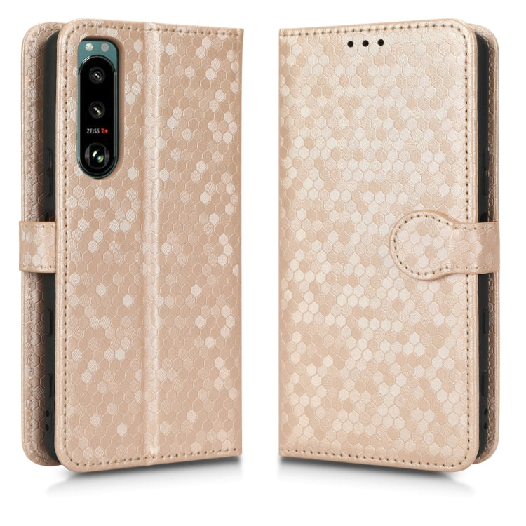 For Sony Xperia 5 III Honeycomb Dot Texture Leather Phone Case