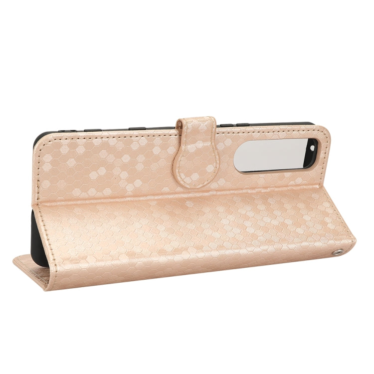 For Sony Xperia 5 III Honeycomb Dot Texture Leather Phone Case