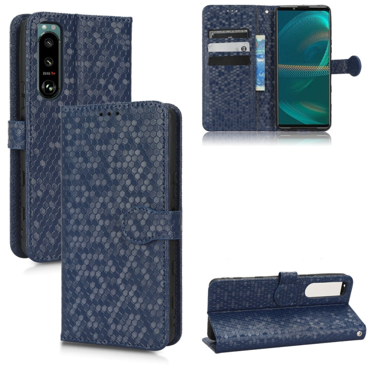 For Sony Xperia 5 III Honeycomb Dot Texture Leather Phone Case