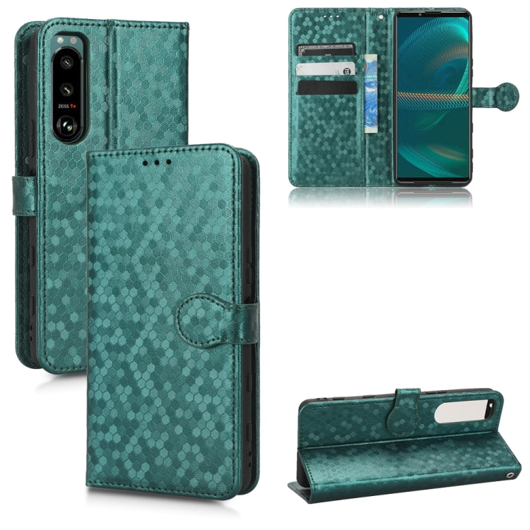 For Sony Xperia 5 III Honeycomb Dot Texture Leather Phone Case
