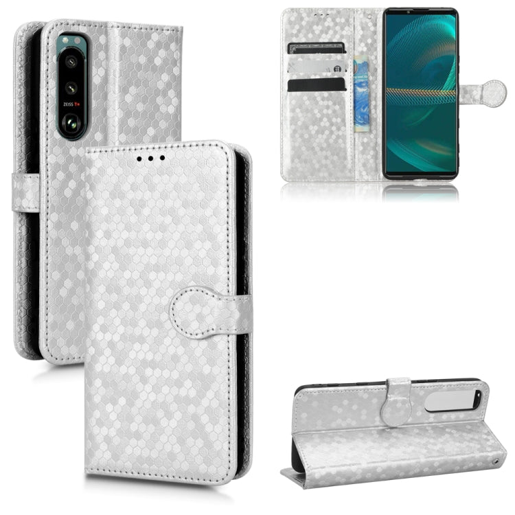 For Sony Xperia 5 III Honeycomb Dot Texture Leather Phone Case