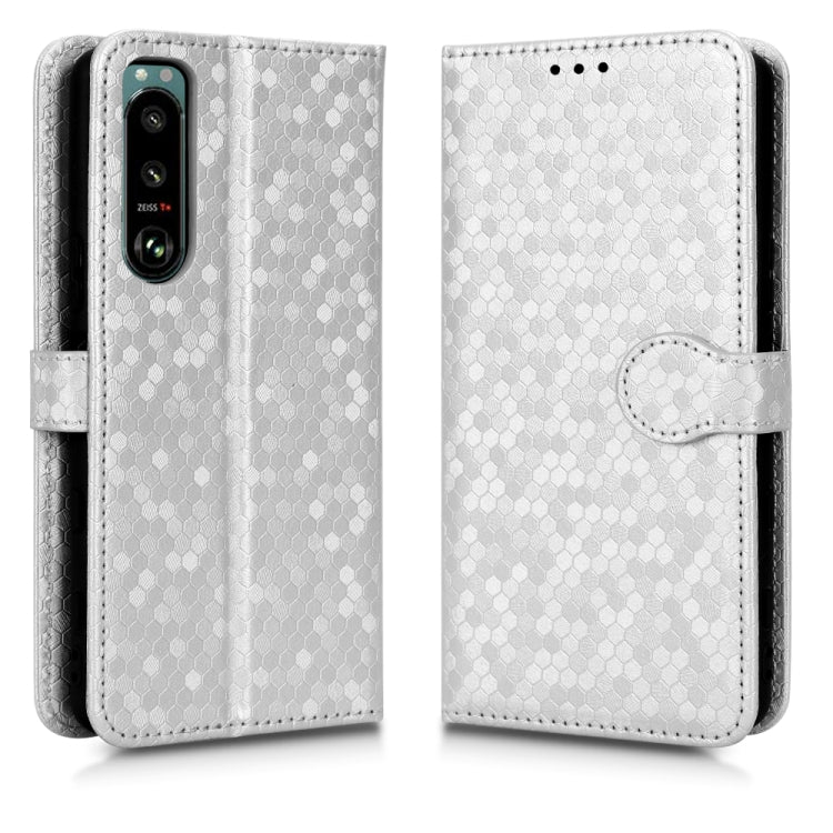 For Sony Xperia 5 III Honeycomb Dot Texture Leather Phone Case