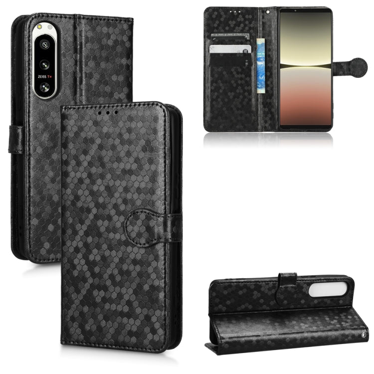 For Sony Xperia 5 IV Honeycomb Dot Texture Leather Phone Case