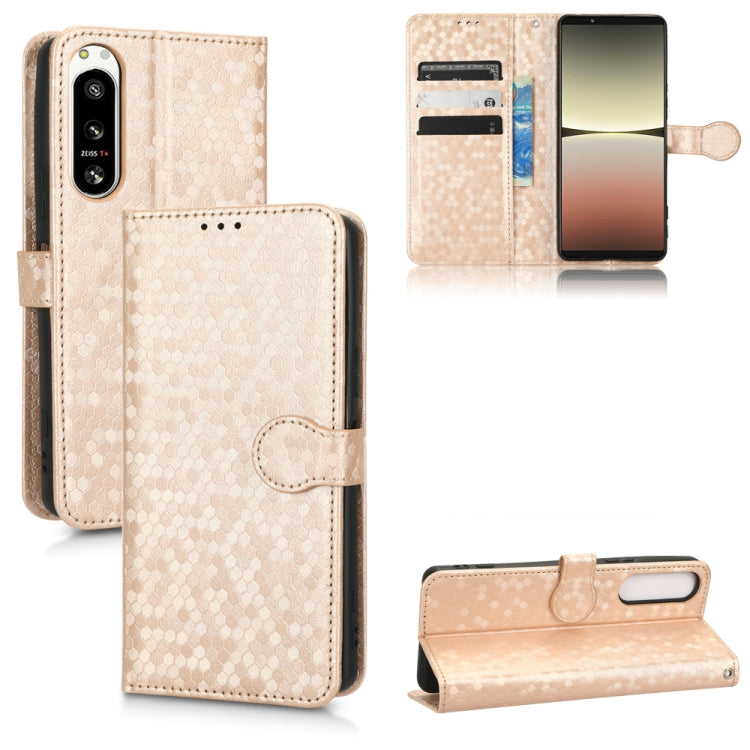 For Sony Xperia 5 IV Honeycomb Dot Texture Leather Phone Case