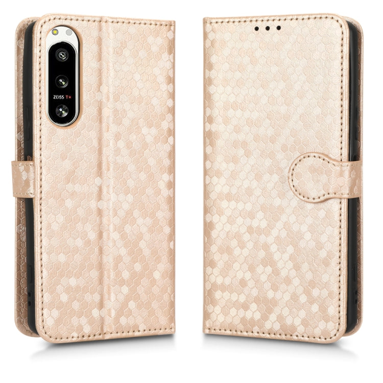 For Sony Xperia 5 IV Honeycomb Dot Texture Leather Phone Case