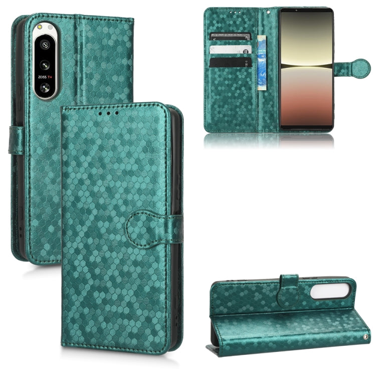 For Sony Xperia 5 IV Honeycomb Dot Texture Leather Phone Case