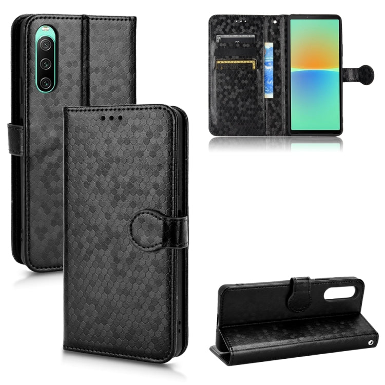 For Sony Xperia 10 IV Honeycomb Dot Texture Leather Phone Case