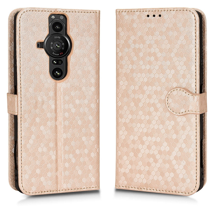 For Sony Xperia Pro-I Honeycomb Dot Texture Leather Phone Case