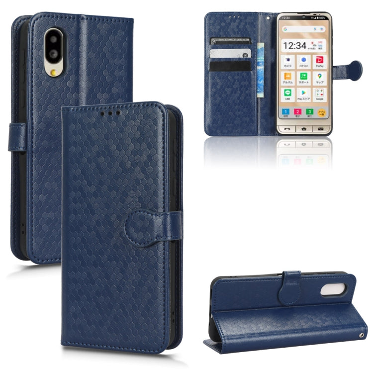 For Sharp Aquos Simple Sumaho 6 Honeycomb Dot Texture Leather Phone Case