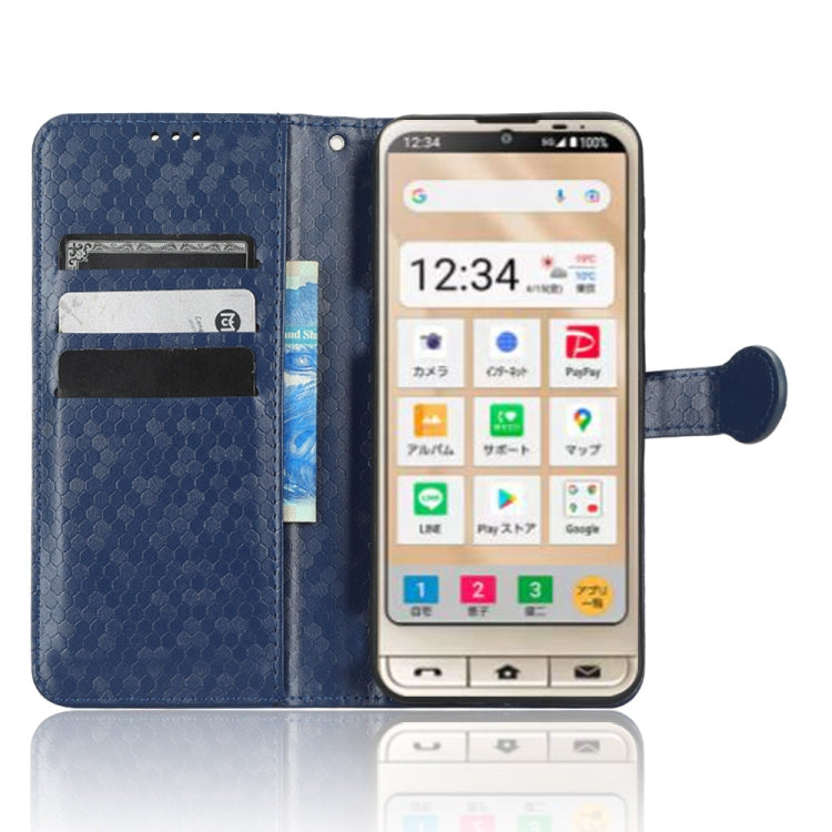 For Sharp Aquos Simple Sumaho 6 Honeycomb Dot Texture Leather Phone Case