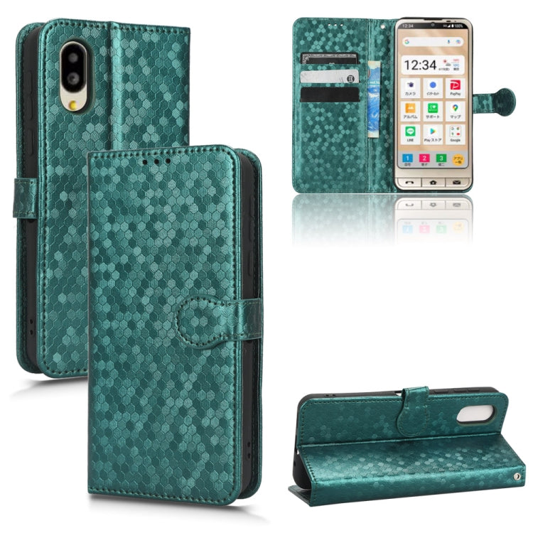 For Sharp Aquos Simple Sumaho 6 Honeycomb Dot Texture Leather Phone Case