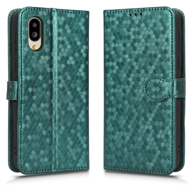 For Sharp Aquos Simple Sumaho 6 Honeycomb Dot Texture Leather Phone Case