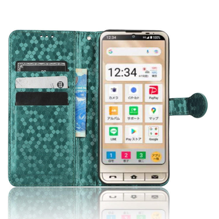 For Sharp Aquos Simple Sumaho 6 Honeycomb Dot Texture Leather Phone Case