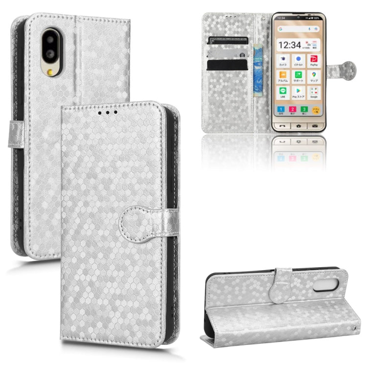 For Sharp Aquos Simple Sumaho 6 Honeycomb Dot Texture Leather Phone Case