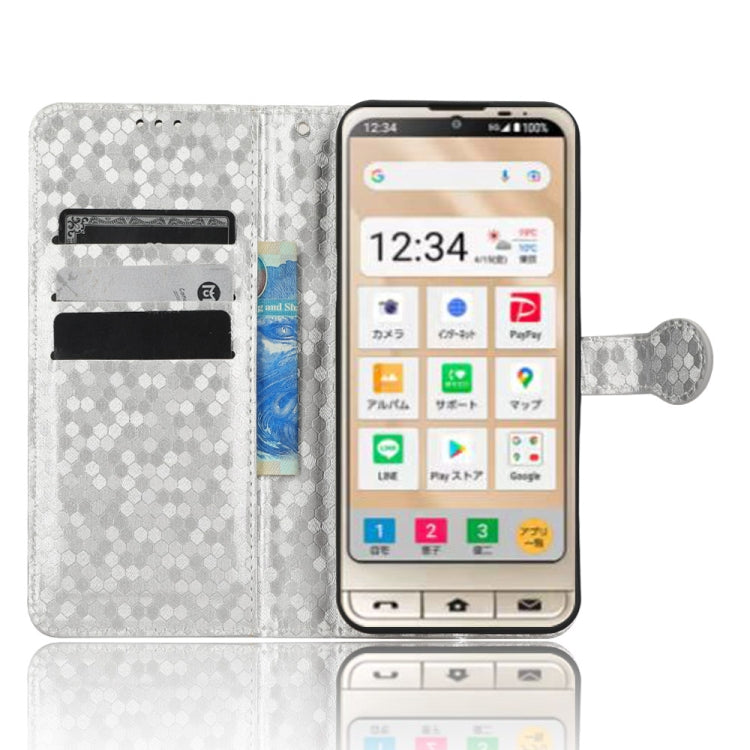 For Sharp Aquos Simple Sumaho 6 Honeycomb Dot Texture Leather Phone Case