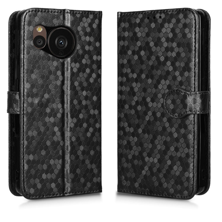 For Sharp Aquos Sense7 Plus Honeycomb Dot Texture Leather Phone Case