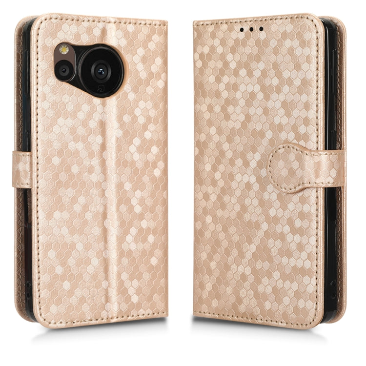 For Sharp Aquos Sense7 Plus Honeycomb Dot Texture Leather Phone Case