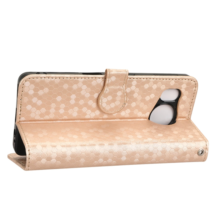 For Sharp Aquos Sense7 Plus Honeycomb Dot Texture Leather Phone Case