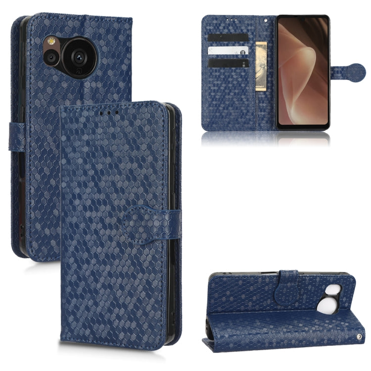 For Sharp Aquos Sense7 Plus Honeycomb Dot Texture Leather Phone Case