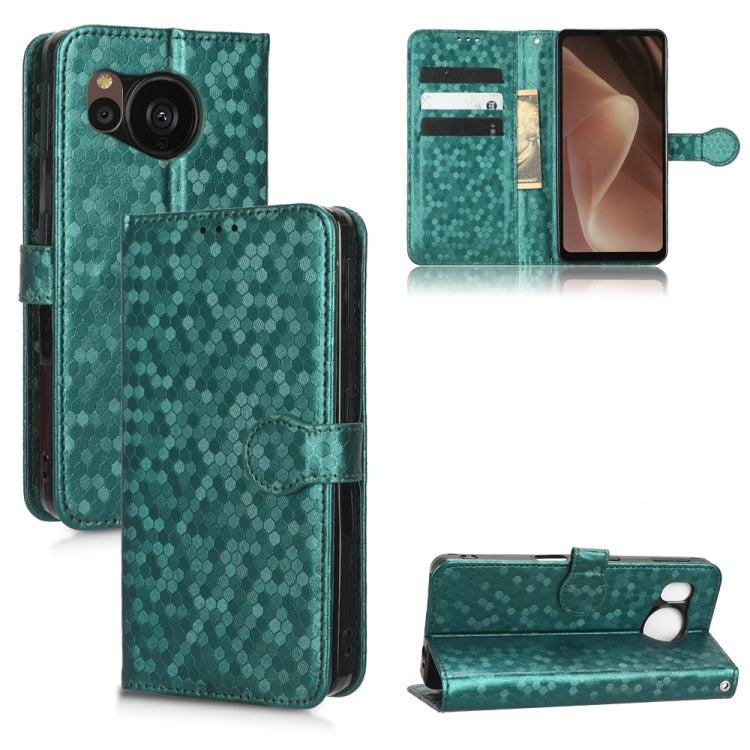 For Sharp Aquos Sense7 Plus Honeycomb Dot Texture Leather Phone Case
