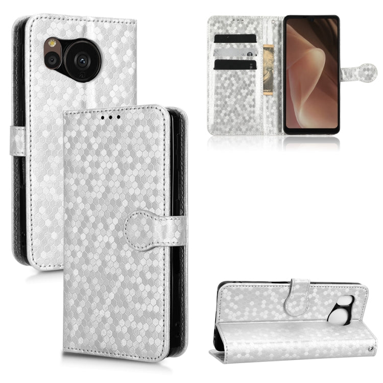 For Sharp Aquos Sense7 Plus Honeycomb Dot Texture Leather Phone Case