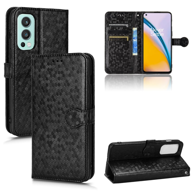 For OnePlus Nord 2 5G Honeycomb Dot Texture Leather Phone Case