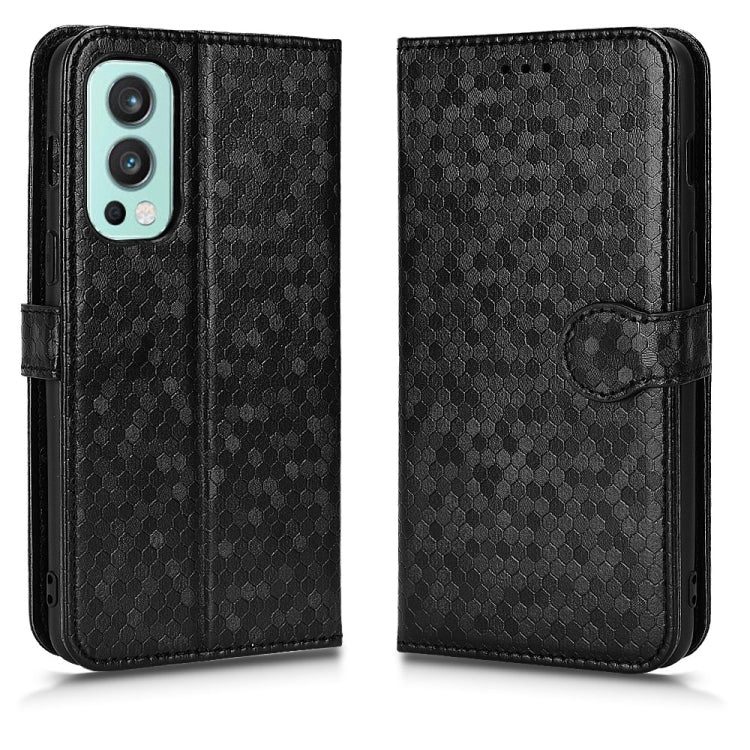 For OnePlus Nord 2 5G Honeycomb Dot Texture Leather Phone Case