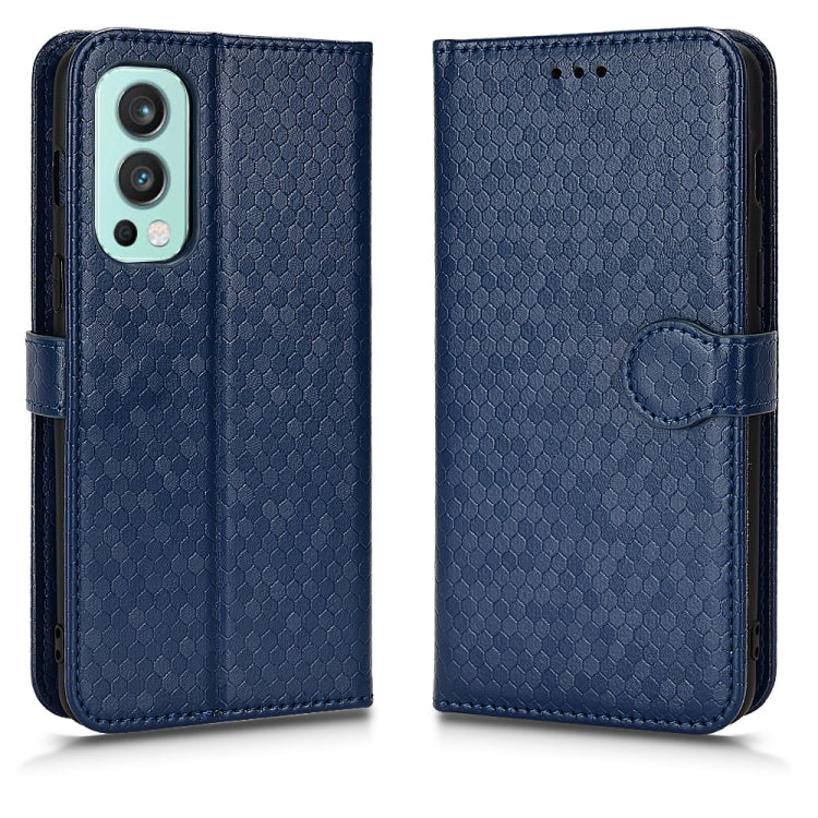 For OnePlus Nord 2 5G Honeycomb Dot Texture Leather Phone Case