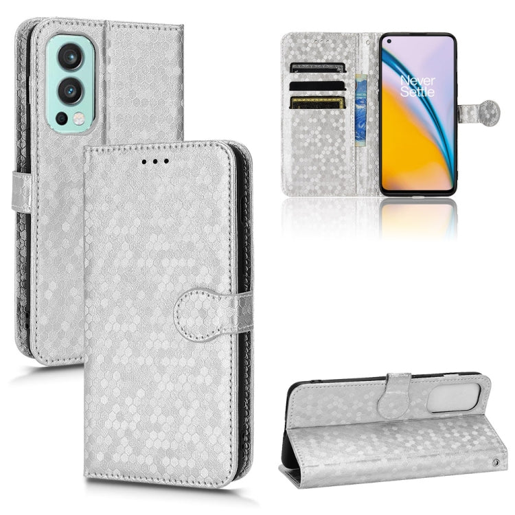 For OnePlus Nord 2 5G Honeycomb Dot Texture Leather Phone Case