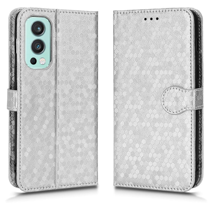 For OnePlus Nord 2 5G Honeycomb Dot Texture Leather Phone Case