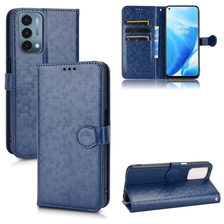 For OnePlus Nord N200 5G Honeycomb Dot Texture Leather Phone Case