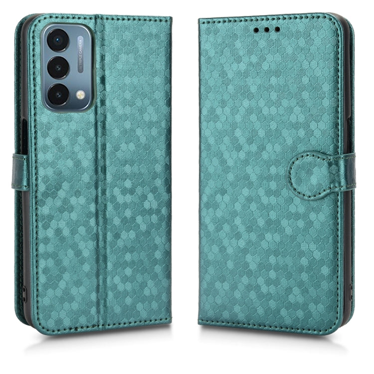 For OnePlus Nord N200 5G Honeycomb Dot Texture Leather Phone Case