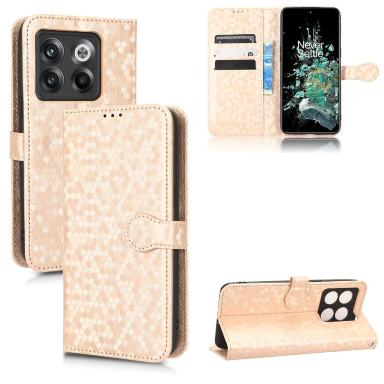 For OnePlus 10T Honeycomb Dot Texture Leather Phone Case
