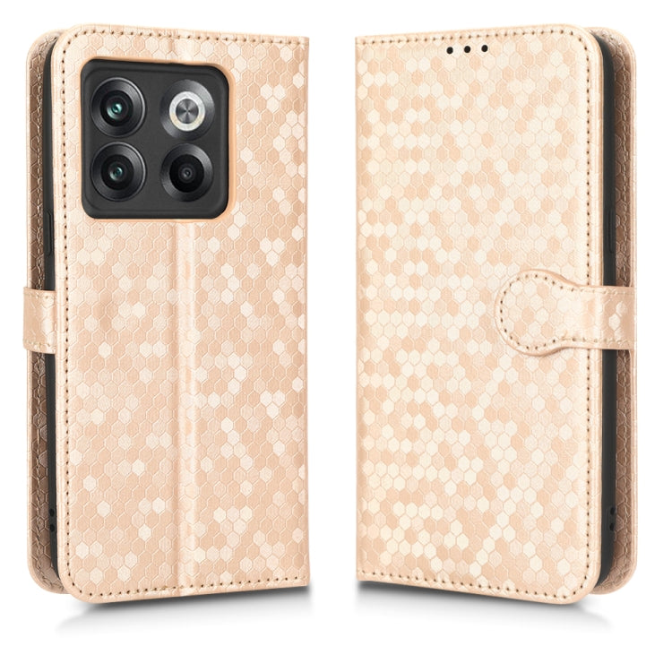 For OnePlus 10T Honeycomb Dot Texture Leather Phone Case