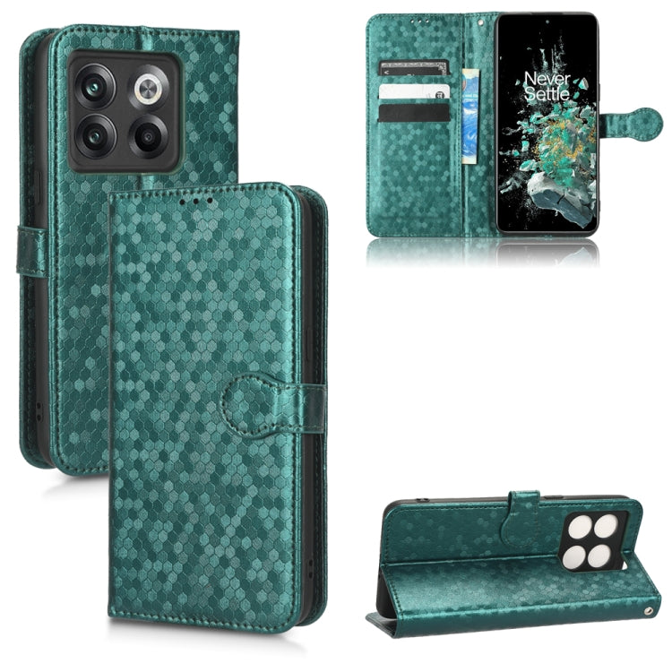 For OnePlus 10T Honeycomb Dot Texture Leather Phone Case