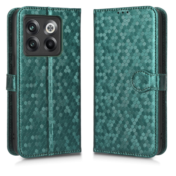 For OnePlus 10T Honeycomb Dot Texture Leather Phone Case