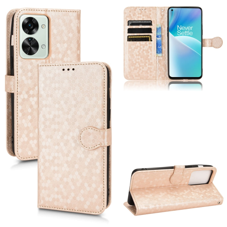For OnePlus Nord 2T 5G Honeycomb Dot Texture Leather Phone Case