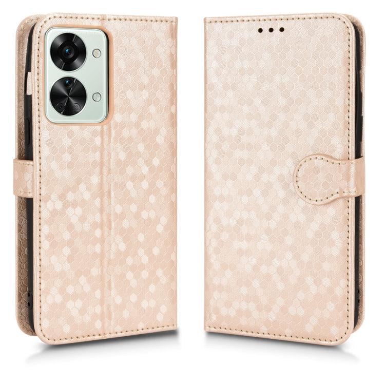 For OnePlus Nord 2T 5G Honeycomb Dot Texture Leather Phone Case