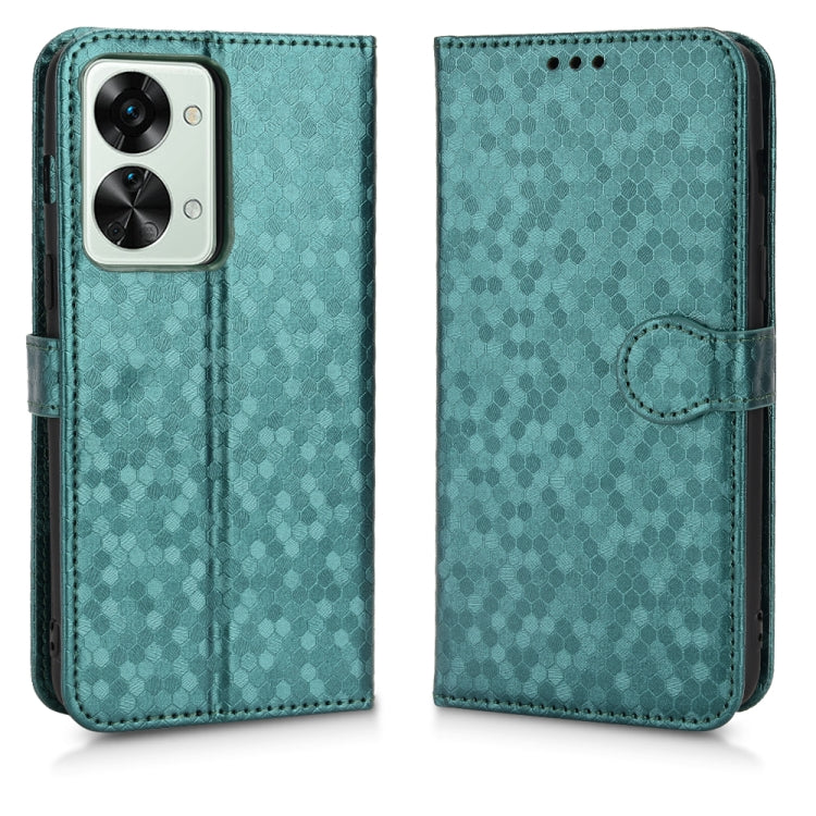 For OnePlus Nord 2T 5G Honeycomb Dot Texture Leather Phone Case