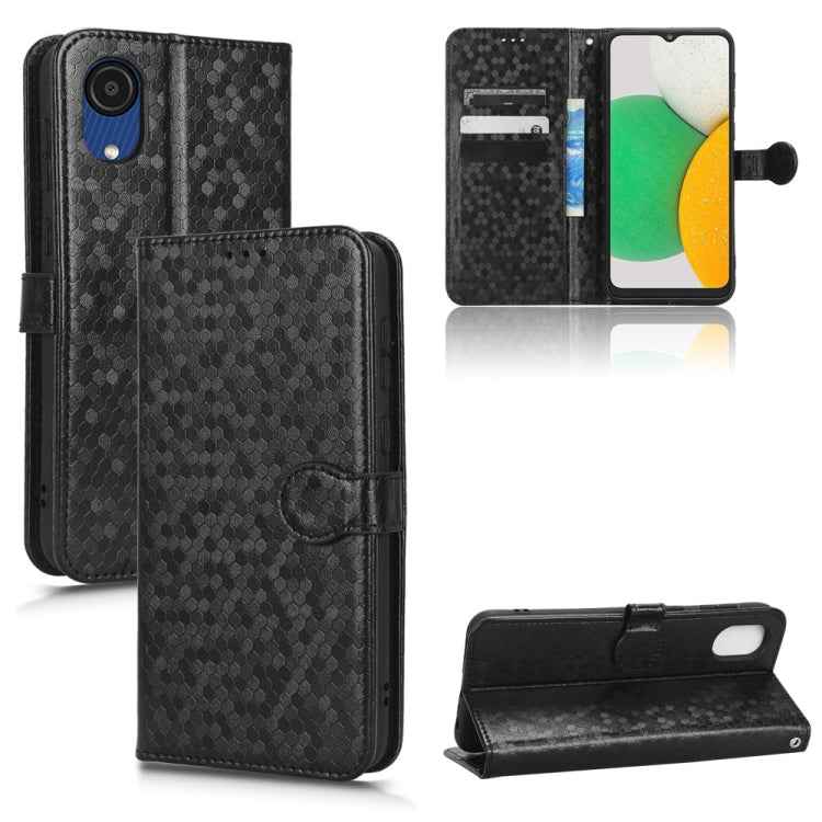 For Samsung Galaxy A03 Core Honeycomb Dot Texture Leather Phone Case